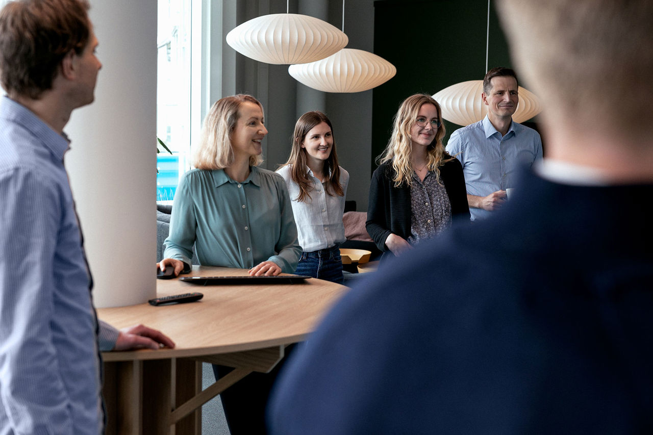 People smiling in the office