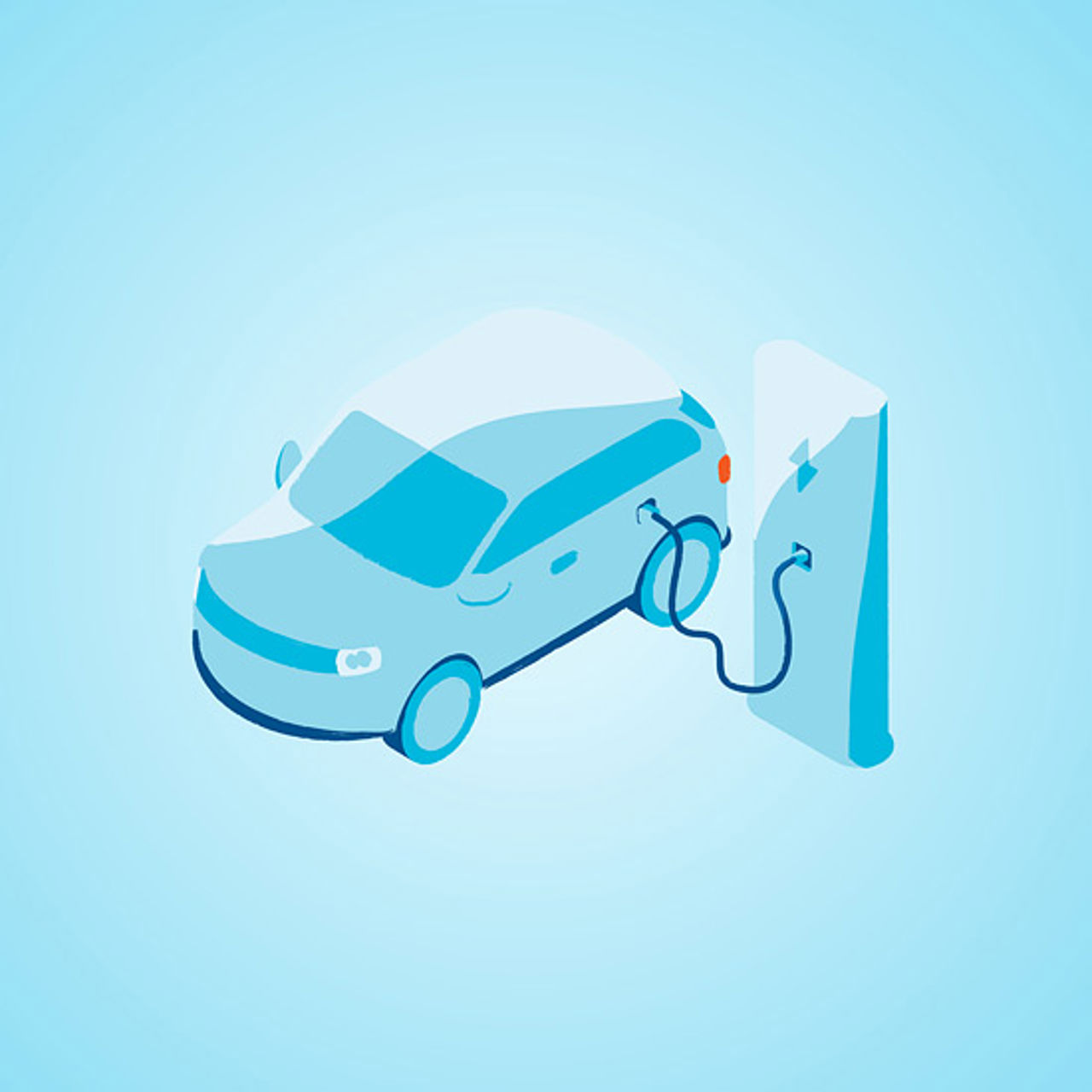 Illustration of EV charging